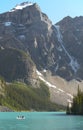 Canoeing at Moraine lake. Alberta. Canada Royalty Free Stock Photo