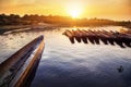 Canoeing safari in Chitwan Royalty Free Stock Photo