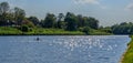 Canoeist on the Vistula River in Krakow Royalty Free Stock Photo