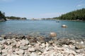 Canoeists in Lake Superior Provincial Park Royalty Free Stock Photo