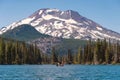 Canoeists on Sparks Lake near Bend, Oregon Royalty Free Stock Photo