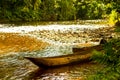 Canoes In Amazon Basin