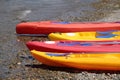 Canoes at the beach Royalty Free Stock Photo