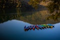 Canoes and Calm, Reflective Waters Royalty Free Stock Photo