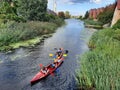 Canoes on the canal in GdaÃâsk