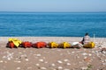 Canoes at Cirali beach (Turkish Riviera)