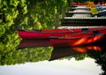 Canoes at dock 3 Royalty Free Stock Photo