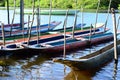 Canoes on the amazon river Royalty Free Stock Photo