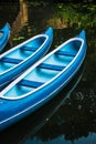 Canoes for hire on the lake in municipal city park. Hamburg Royalty Free Stock Photo