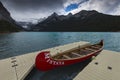 Canoes at Lake Louise Royalty Free Stock Photo