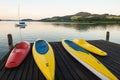 Canoes- Lake Obertumer, Austria Royalty Free Stock Photo