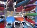 Canoes stored waiting competition