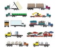 Vector illustrations of heavy transport truck