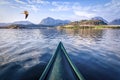 Canoing across the fjord Royalty Free Stock Photo