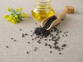 Canola oil and rapeseed Royalty Free Stock Photo