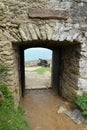 Canon at Fort la latte in Brittany, France Royalty Free Stock Photo