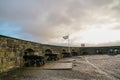 Canon at Edinburgh castle in Scotland Royalty Free Stock Photo