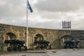 Canon at Edinburgh castle in Scotland Royalty Free Stock Photo