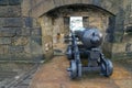 Canon at Edinburgh castle in Scotland Royalty Free Stock Photo