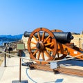Canon Inside old fortress, Corfu Royalty Free Stock Photo