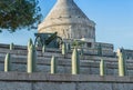 Canons and bombshells at The Mausoleum of Marasesti, Romania Royalty Free Stock Photo