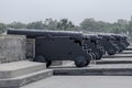 Canons lind on fort Royalty Free Stock Photo