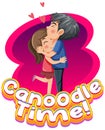 Canoodle time word text with couple in love Royalty Free Stock Photo