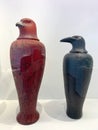 Canopic Jar, Hawk and Raven, 1993 by William Morris a glass artist