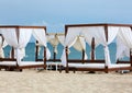 Canopies on the beach Royalty Free Stock Photo