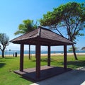 Canopies for massage on a beach in Bali