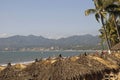 Canopies on tropical beach Royalty Free Stock Photo