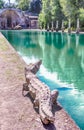 The Canopus, ancient pool in Villa Adriana, Tivoli, Italy