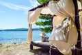 Canopy Bed Beach Royalty Free Stock Photo