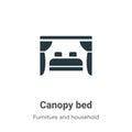 Canopy bed vector icon on white background. Flat vector canopy bed icon symbol sign from modern furniture and household collection Royalty Free Stock Photo