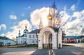 The canopy chapel and the Fedorovskaya church in the Epiphany monastery in Uglich