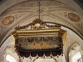 Canopy in church of Saints Peter, Stephen in Bellinzona, Switzerland