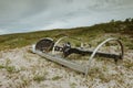 Canopy of the crashed T-33 Shooting Star fighter jet in Sandflugtdalen, Kangerlussuaq, Greenland