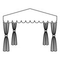 Canopy Pop up tent Commercial pavilion Awning for rest Marquee Chuppah icon outline black color vector illustration flat style