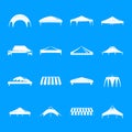 Canopy shed overhang icons set, simple style