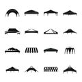 Canopy shed overhang icons set, simple style