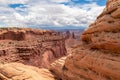 Canoyonlands - Selective focus on Mesa Arch near Moab, Canyonlands National Park, San Juan County, Southern Utah, USA Royalty Free Stock Photo