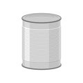 Cans for canned food on white background. Tin illustratio