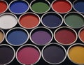 Cans of coloured paint Royalty Free Stock Photo