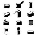 Cans food,canned goods vector icons Royalty Free Stock Photo
