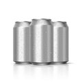 Cans mockup with water drops, 3D realistic blank cylinder tin can with dew droplets Royalty Free Stock Photo