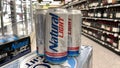 Cans of Natural Light Beer also called Natty Light in a Publix grocery store