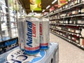 Cans of Natural Light Beer also called Natty Light in a Publix grocery store