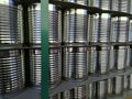 Cans packed and palletized Royalty Free Stock Photo