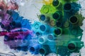 Cans of paint and spilled paint Royalty Free Stock Photo