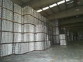 Cans palletized in a warehouse logistics Royalty Free Stock Photo